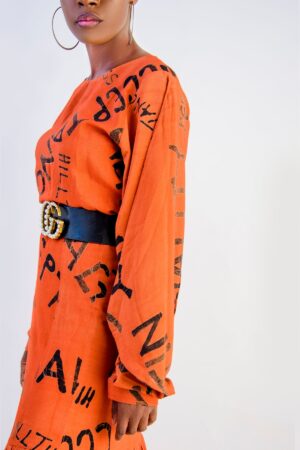 Identity print midi dress
