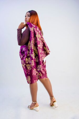 hand printed two-piece waterfall sleeveless jacket and shorts