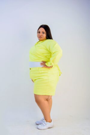 Stretchy crop wrap shirt and shorts