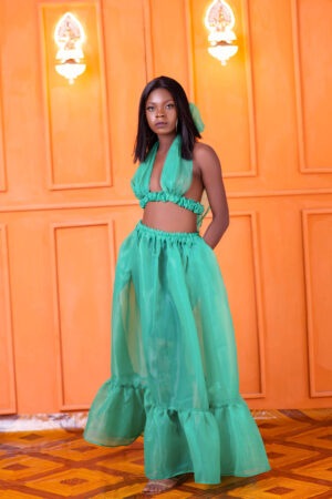 Soft Organza Bra Top/Maxi Skirt