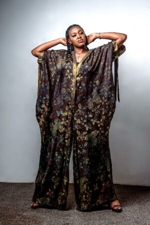 Hooded Butterfly Batik print Bubu Jumpsuit
