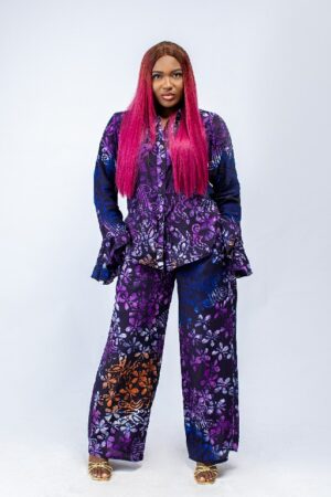 2-Piece Butterfly Print Silk