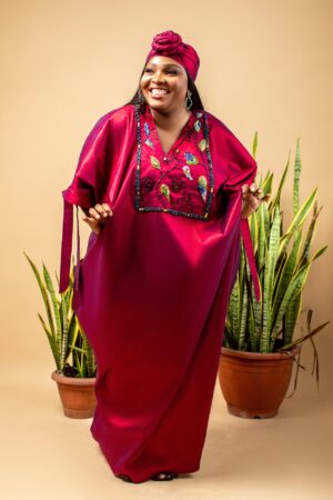 Magenta Hand beaded Boubou
