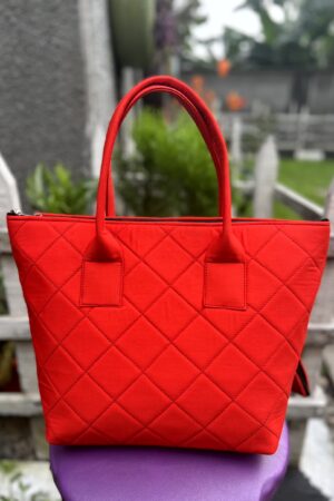 Red quilted bag