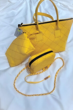 Yellow quilted bag