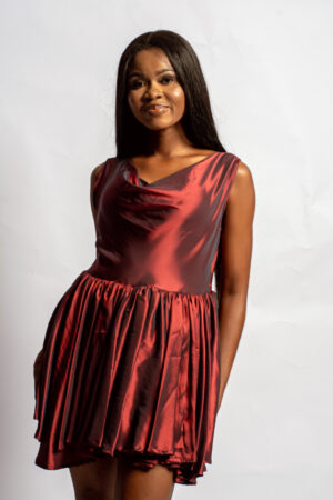 SS24 Look 11 - Short Sleeveless Cowl Neck Silk Dress