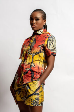 SS24 Look 7 - Hand-Printed Cotton 2-Piece Set