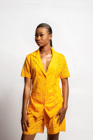 SS24 Look 15 - 2-Piece Deep Yellow Lace Set