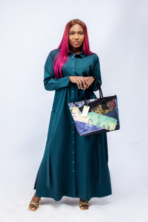 Teal fw22 Shirt Gown